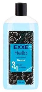 EXXE Гель для душа   Hello МУЖ . 3в1 "Океан", 750 мл 4620739986213