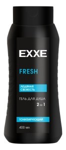 Гель для душа EXXE Men Fresh 2в1 Тонизирующий, 400 мл 4620739978614