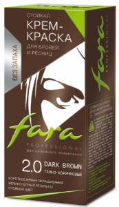 Крем-краска для бровей и ресниц Fara тон 2.0 Темно-коричневый 4640011159708