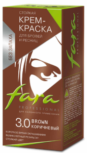 Крем-краска для бровей и ресниц Fara тон 3.0 Коричневый 4640011159715