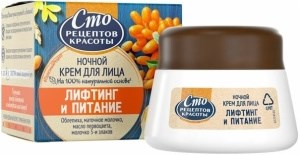 Крем для лица ночной Сто рецептов красоты Лифтинг и питание 50 мл 4600702091106