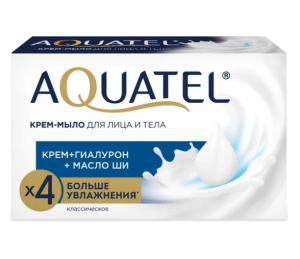 Aquatel Крем-мыло твердое  классическое, 90 г в пачке 4601313020301