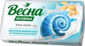 ВЕСНА Ассорти морские минералы и соевое молочко  90г мыло 4601313019237