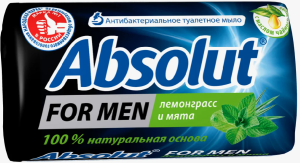 Мыло туалетное Absolut For Men антибактериальное Лемонграсс и мята, 90гр 4601313014508