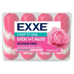 Крем-мыло EXXE 1+1 Нежный пион 4 штуки 90 г 4620739974951