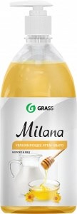 АКЦИЯ!  Жидкое крем-мыло Grass Milana Молоко и мед 1 л 4607072198947