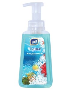 Жидкое мыло “Help” с пенным  дозатором  Морские минералы  500 мл. 4605845011769