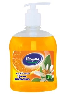 Жидкое мыло Минута с дозатором Цветы апельсина 500 мл 4605845005553