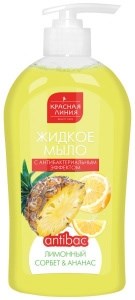 Красная линия жидкое мыло   ЛИМОННЫЙ СОРБЕТ И АНАНАС с антибак.эфф 500г 4640030847907
