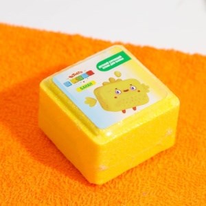 Кубик бурлящий для ванны детский FABRIK Банан Четверо в кубе 90 г 4631154087928