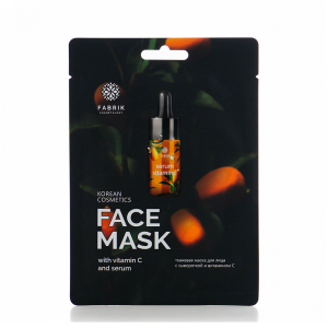 Маска  для лица тканевая FABRIK с сывороткой и витамином С  FACE MASK 30гр 4631154079794