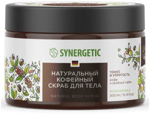 Скраб для тела Synergetic  тонус и упругость Кофе и зеленый лайм, кофейный 300 мл 4607971452676
