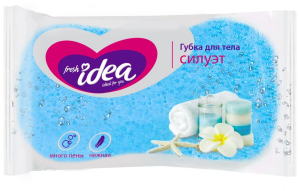 Fresh idea  губка д/тела СИЛУЭТ (КРУПНОПОРИСТЫЙ поролон, форма "восьмерка", 140*90*50), 1шт 4620739975194