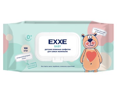 EXXE Baby Влажные салфетки для детей (серия 0+), 100 штук   С0008078