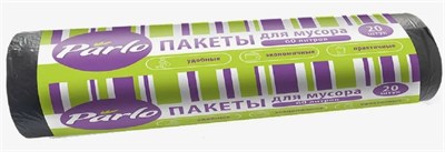 PARLO пакеты для мусора 60 литров, 20 штук (ЧЕРНЫЕ) С0006473