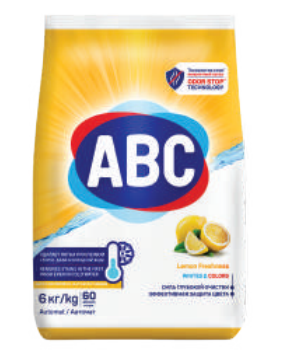 Порошок для стирки белья ABC Лимон 6 KG * 1 ББ02037