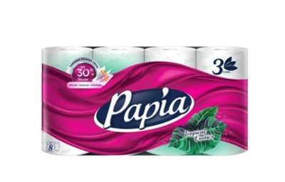 Т/Бумага PAPIA Тропическая экзотика  3сл/8рул/7бл. в уп ББ01364