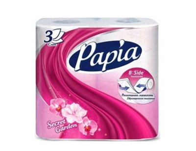 Т/Бумага PAPIA Secret Garden 3сл/4рул/14бл. в уп ББ01372