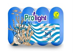 Мыло туалетное с увлажняющим кремом PROLIGHT 1+1 Морские минералы, 4Х80 гр. (эко-пак) 27158 - фото 14737