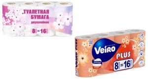 Туалетная бумага VEIRO 2 слоя, 8 шт 4670024933798