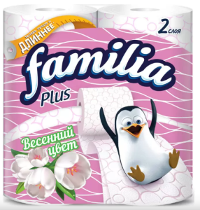 Туалетная бумага Familia Plus Весенний цвет  2 слоя 4 рулона 4604857001119