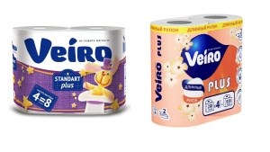Туалетная бумага Veiro Standart Plus (4=8) Белая 2 слоя 4 рулона 4607075793804