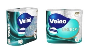 Бумага туалетная ароматизированная Veiro DELICATE, БЕЛЫЙ, 3-сл., 17,5м, 4 рулона 4670024937451