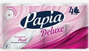 Туалетная бумага Papia Делюкс Белая  4 слоя 8шт 4604857000112