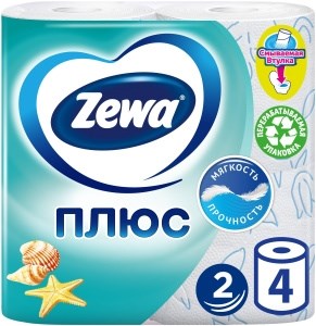 Туалетная бумага Zewa Океан 2 слоя 4 рулона 4605331017305