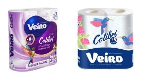 Бумажные полотенца Veiro Colibri 3 слоя 2 рулона 4607075798014