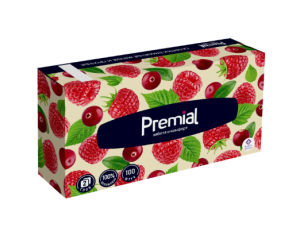 PREMIAL Салфетки бумажные 2-х сл  белые в коробке 100шт 4607016281247