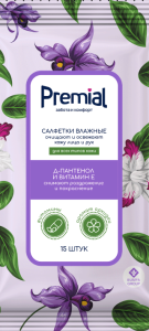 PREMIAL la fleur Салфетки влажные очищающие ароматерапия, орхидея 4607016282930