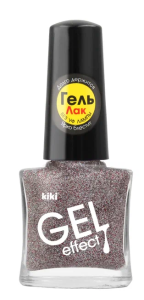 Лак для ногтей KIKI Gel effect тон 074 Серебристый металлик 4673746082850