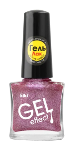 Лак для ногтей KIKI Gel effect тон 075 Сиреневый с блестками 4673746082867