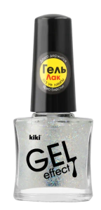 Лак для ногтей KIKI Gel effect тон 076 Прозрачный с блестками 4673746082874