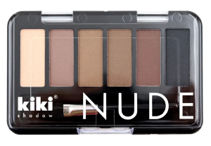 Тени KIKI 6-ти цветные NUDE 904 Крем, Свет-корич, Бисквит, Олив, Мокко, Черный 7262701309049