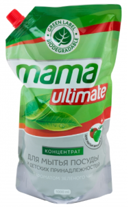 Жидкость для мытья посуды MamaUltimate Зеленый чай запасной блок, 1л 8809193049320