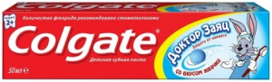 Зубная паста детская Colgate Доктор заяц со вкусом жвачки (2+) 50 мл 4606144005381