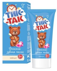 Зубная паста детская Свобода Тик-Так Bubble gum (2+) 62 г 4600936241896