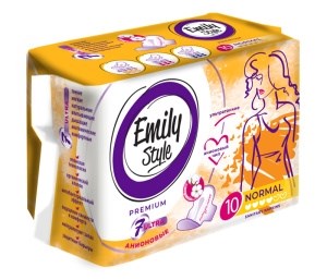 Emily STYLE PREMIUM прокладки критика анионовые NORMAL 10шт УЛЬТРАТОНКИЕ, с бортиками 4620739982192