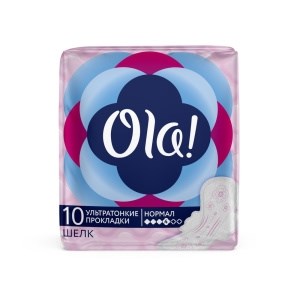 OLA  Прокладки ULTRA NORMAL ультратонкие Шелковистая поверхность 10шт 4680007630422