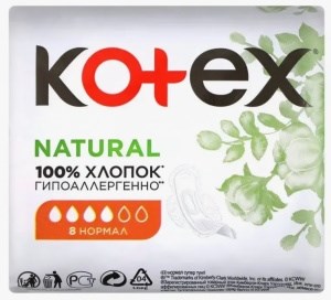 Прокладки гигиенические Нормал КОТЕКС NATURAL 8 шт 5029053575322