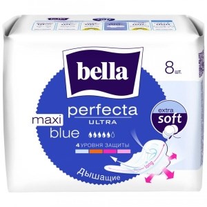 Прокладки Bella Perfecta Ultra Maxi Blue 5 капель 8 штук 5900516305956