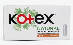 КОТЕКС Тампоны 16шт Natural  НОРМАЛ   *12* 5029053577395