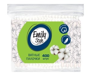 Emily Style  Вватные палочки пакет 400шт с зиплоком 4620739980532