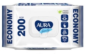 Влажные салфетки Aura Family Ultra Comfort Экстракт Алоэ и витамин Е  120 шт. 4752171003057