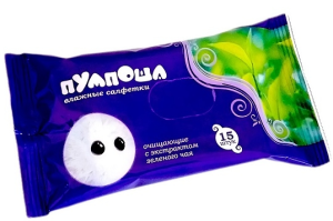 Влажные салфетки Пумпоша Зеленый чай 15 штук 4607016283784