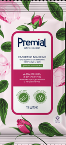 PREMIAL la fleur Салфетки влажные очищающие ароматерапия, роза 4607016282916