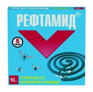 Спирали от комаров и мошек Сибиар Рефтамид 10шт 4600171531080