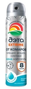 Аэрозоль от комаров, клещей, мошек, слепней ДЭТА AQUA Extrime 8 часов 75 мл 4602666706706